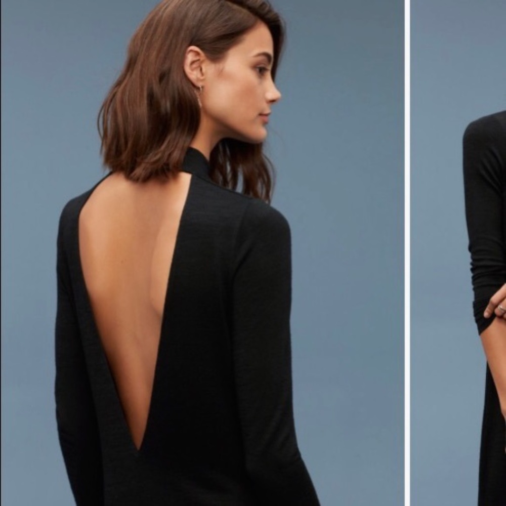 Wilfred Free Aritzia Burgundy Backless Dress